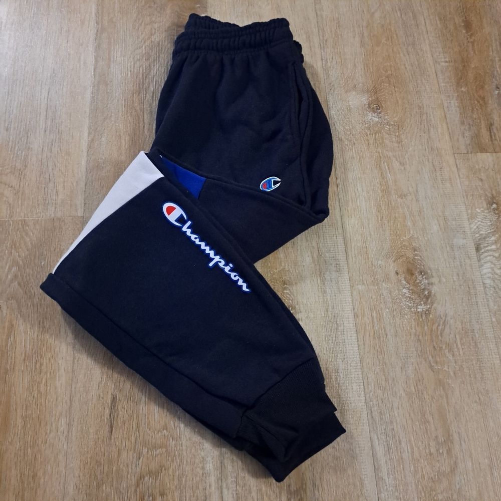 Champion Authentic Wear Navy Blue Tri-Color Striped Sweatpants Men's Medium